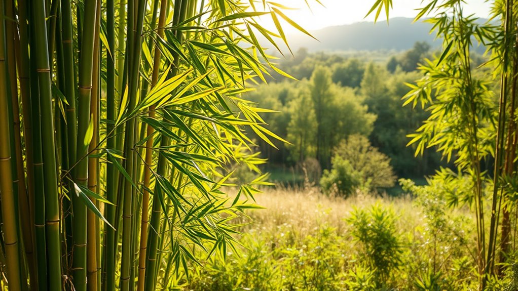 bamboo growth and textile production