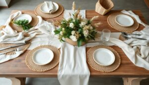 Boho Linen Table Settings Decor