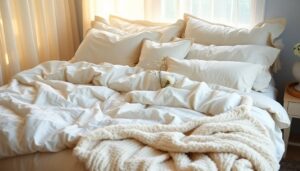 cozy linen comforters and blankets