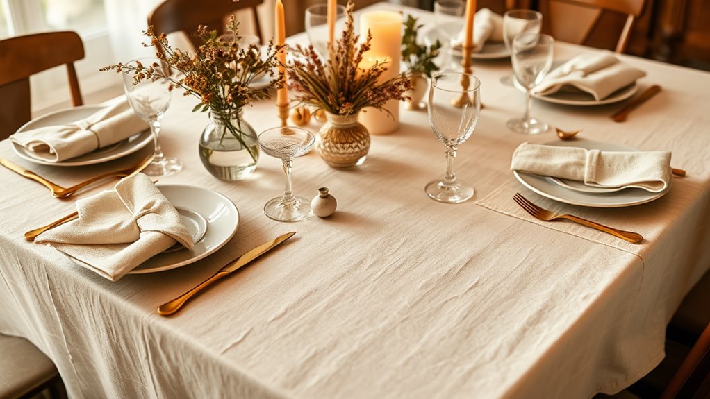 elegant linen table setting