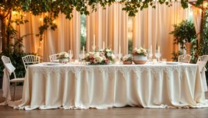 elegant linen wedding decor