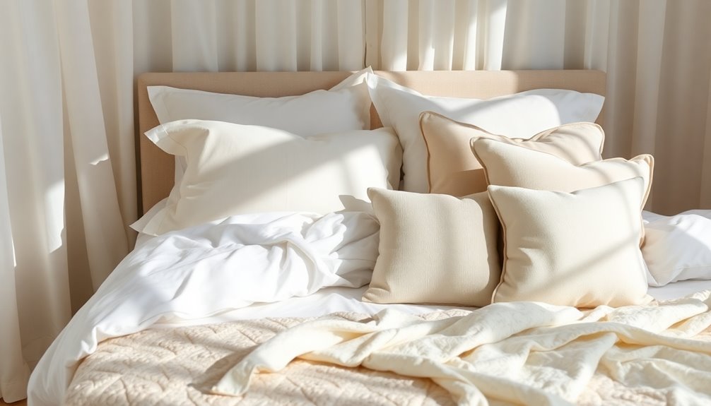 layered bed linen aesthetics