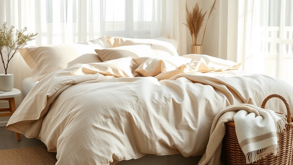 linen bedding bedroom styling