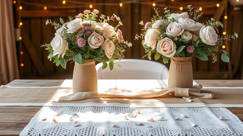 linen enhanced floral designs