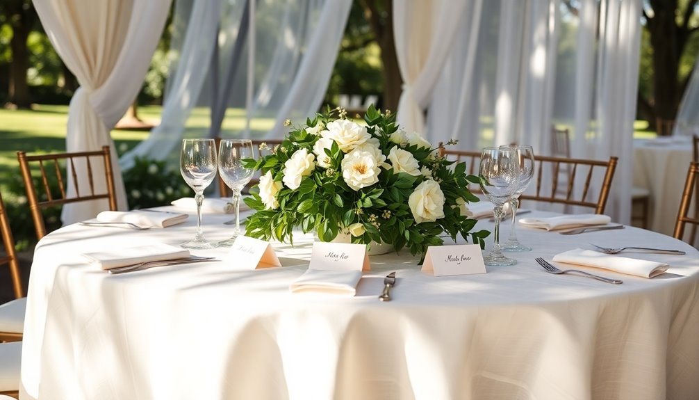 linen enhances wedding elegance