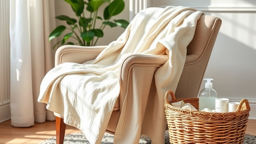 linen throw blanket maintenance