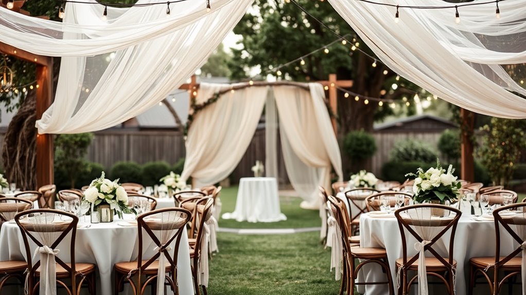 linen wedding ceremony decor