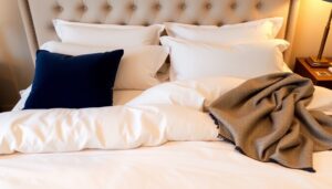 luxe hotel bed layering