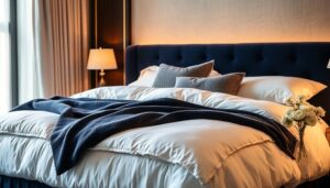 luxurious hotel bed styling