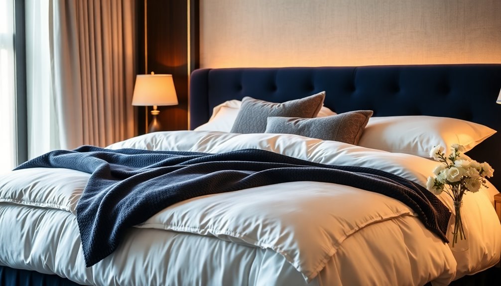 luxurious hotel bed styling