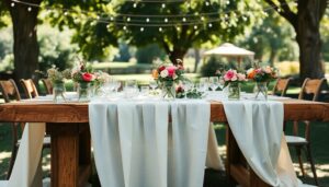 Linen Table Runners for a Rustic Wedding